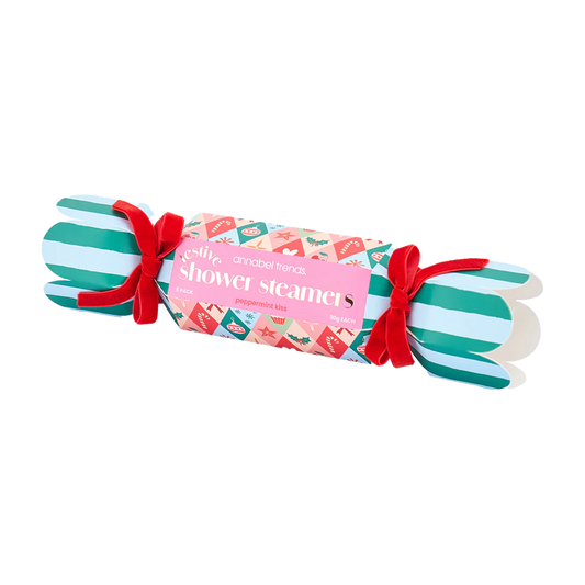 Festive shower steamer set in bon bon peppermint
