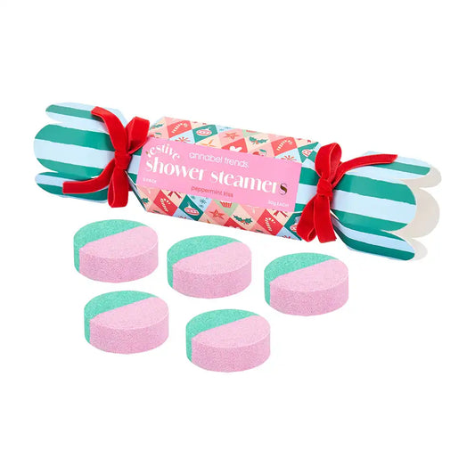 Festive shower steamer set in bon bon peppermint