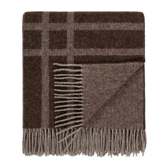Fiordland NZ reversible wool throw 190 x 220cm walnut