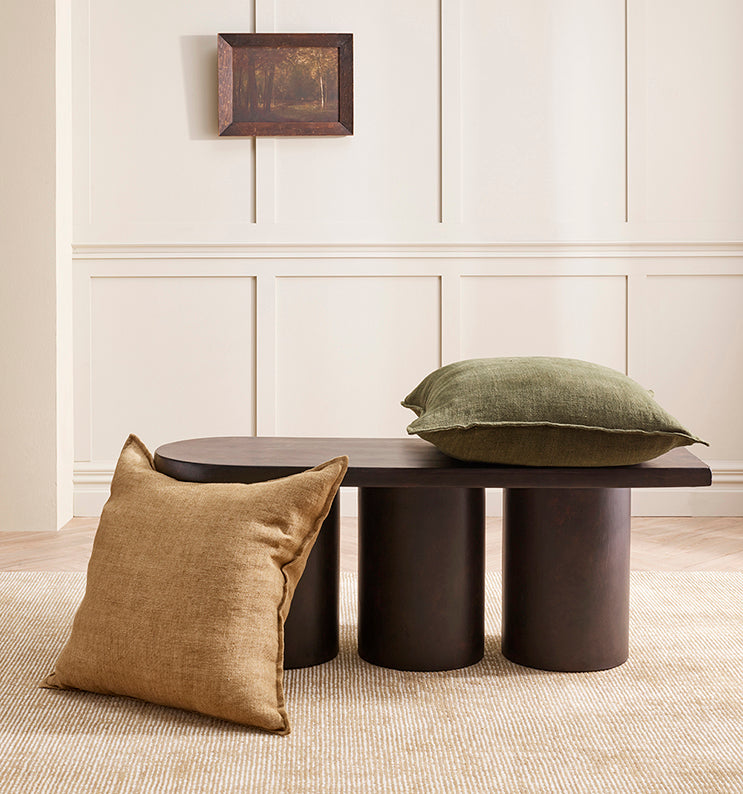 Flaxmill linen cushion cover fenugreek 60cm