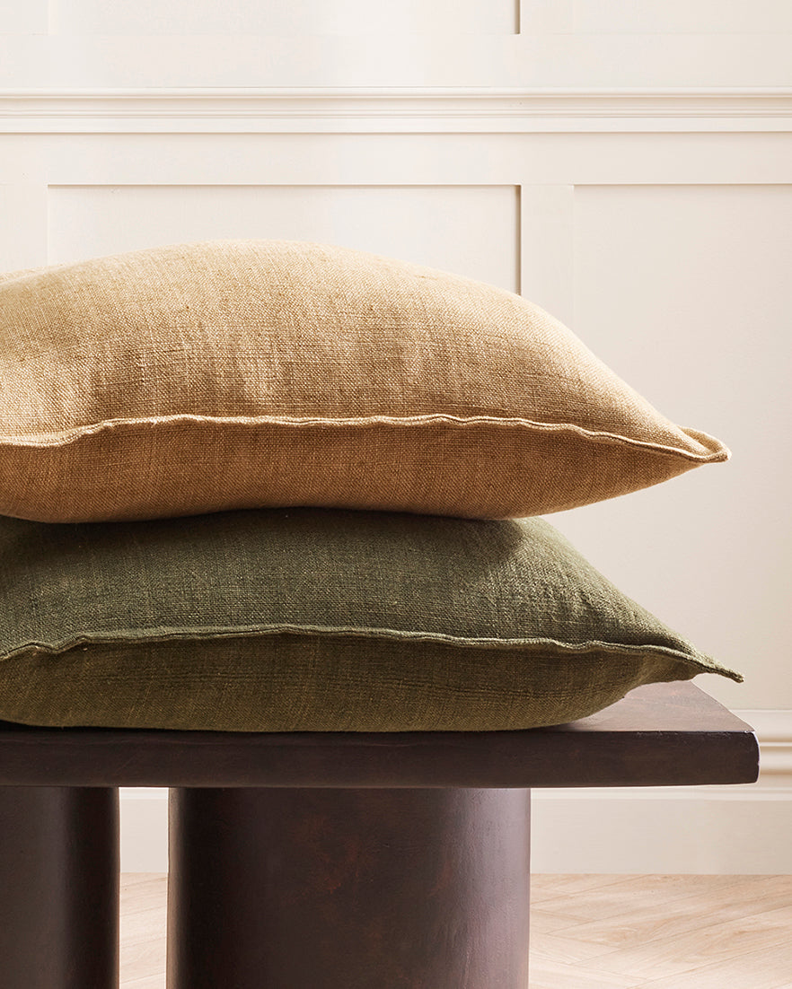 Flaxmill linen cushion cover fenugreek 60cm