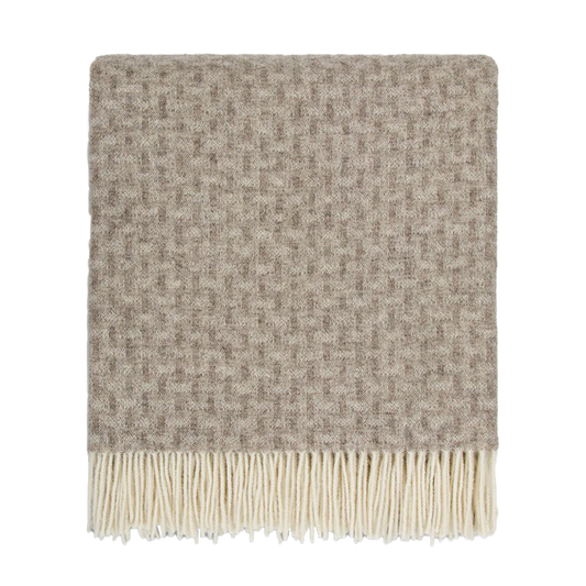 Flemish NZ lambswool throw 190 x 220cm fawn