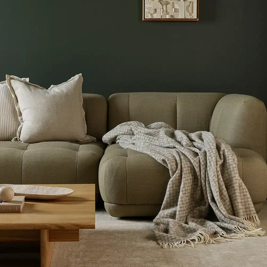 Flemish NZ lambswool throw 190 x 220cm fawn