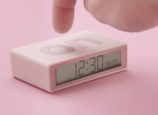 Lexon flip+ reversible alarm clock pink