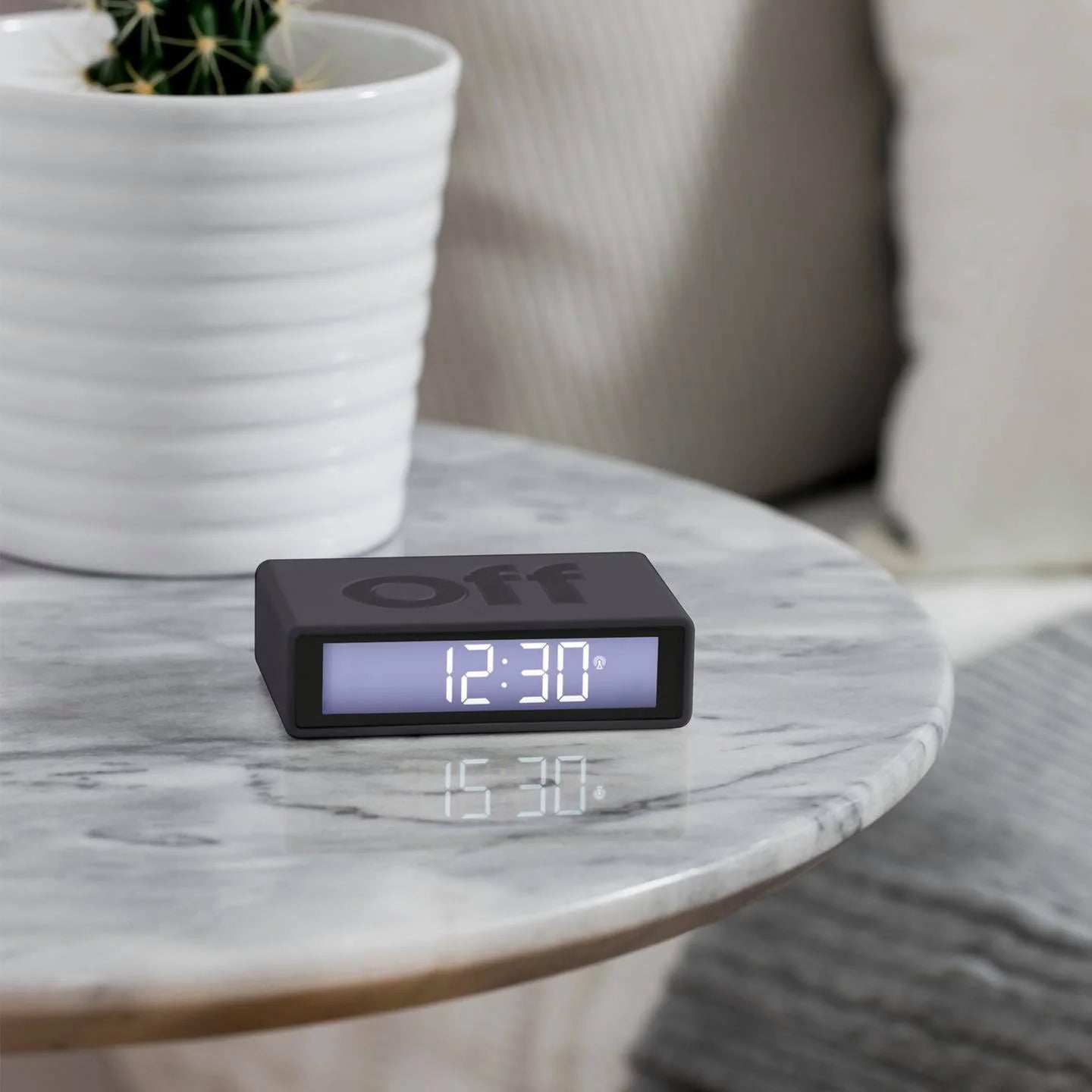 Lexon flip+ reversible alarm clock black