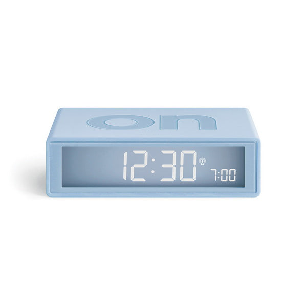 Lexon flip+ reversible alarm clock light blue