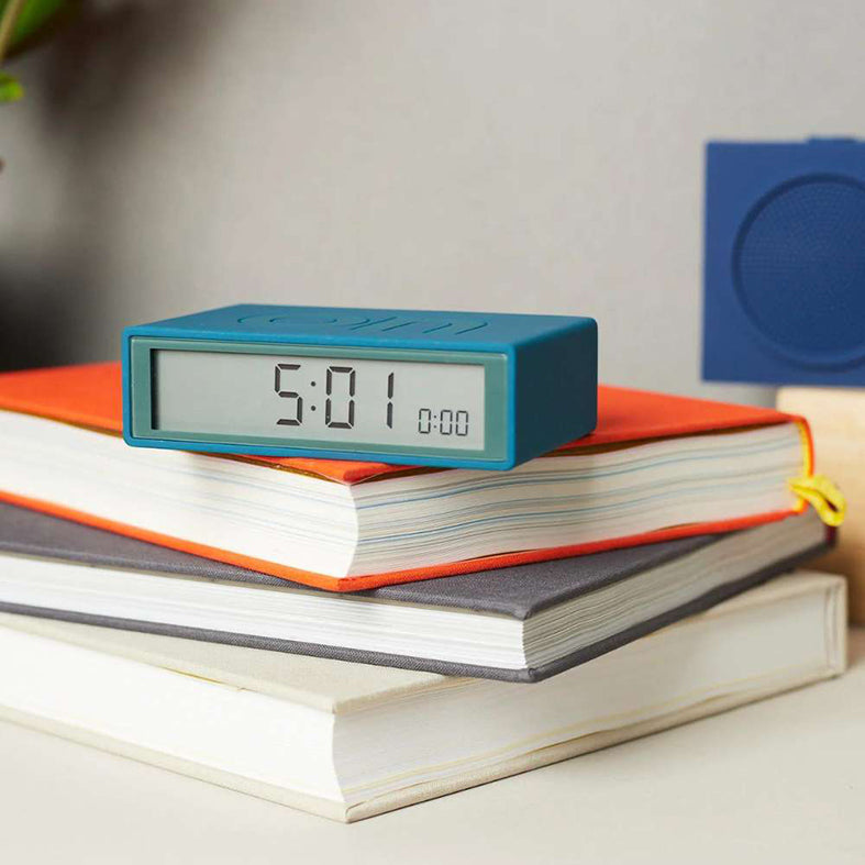 Lexon flip+ reversible alarm clock duck blue