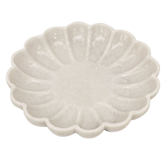 Flora pleated marble dish 30cm