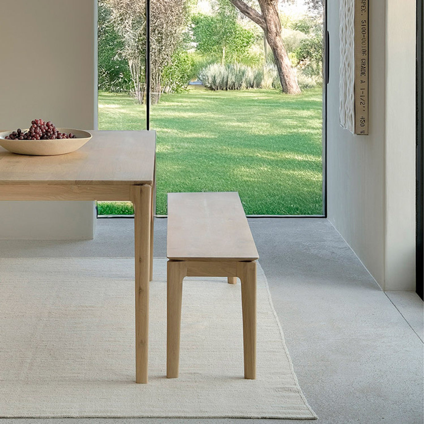 French oak bench seat natural