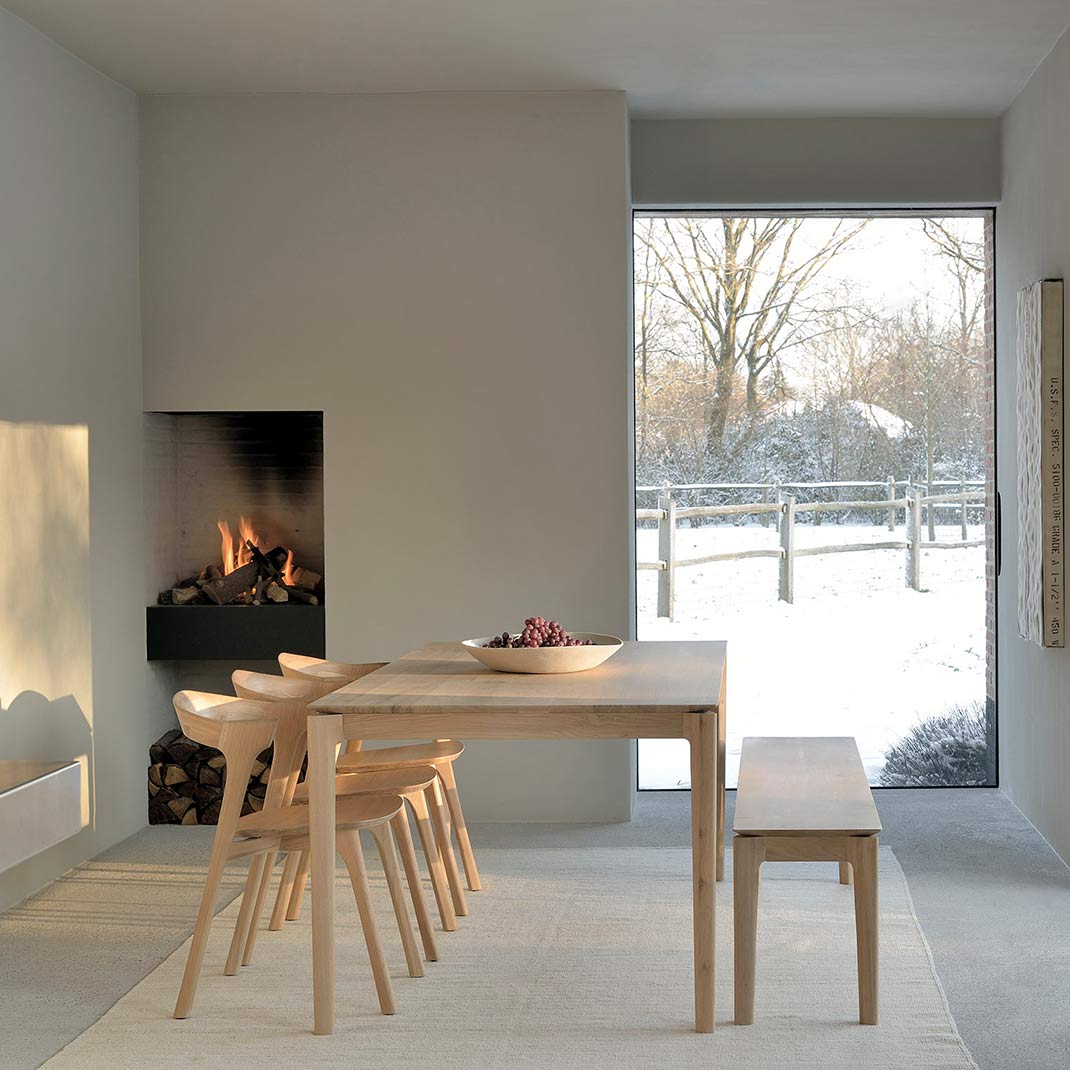 French oak dining table natural