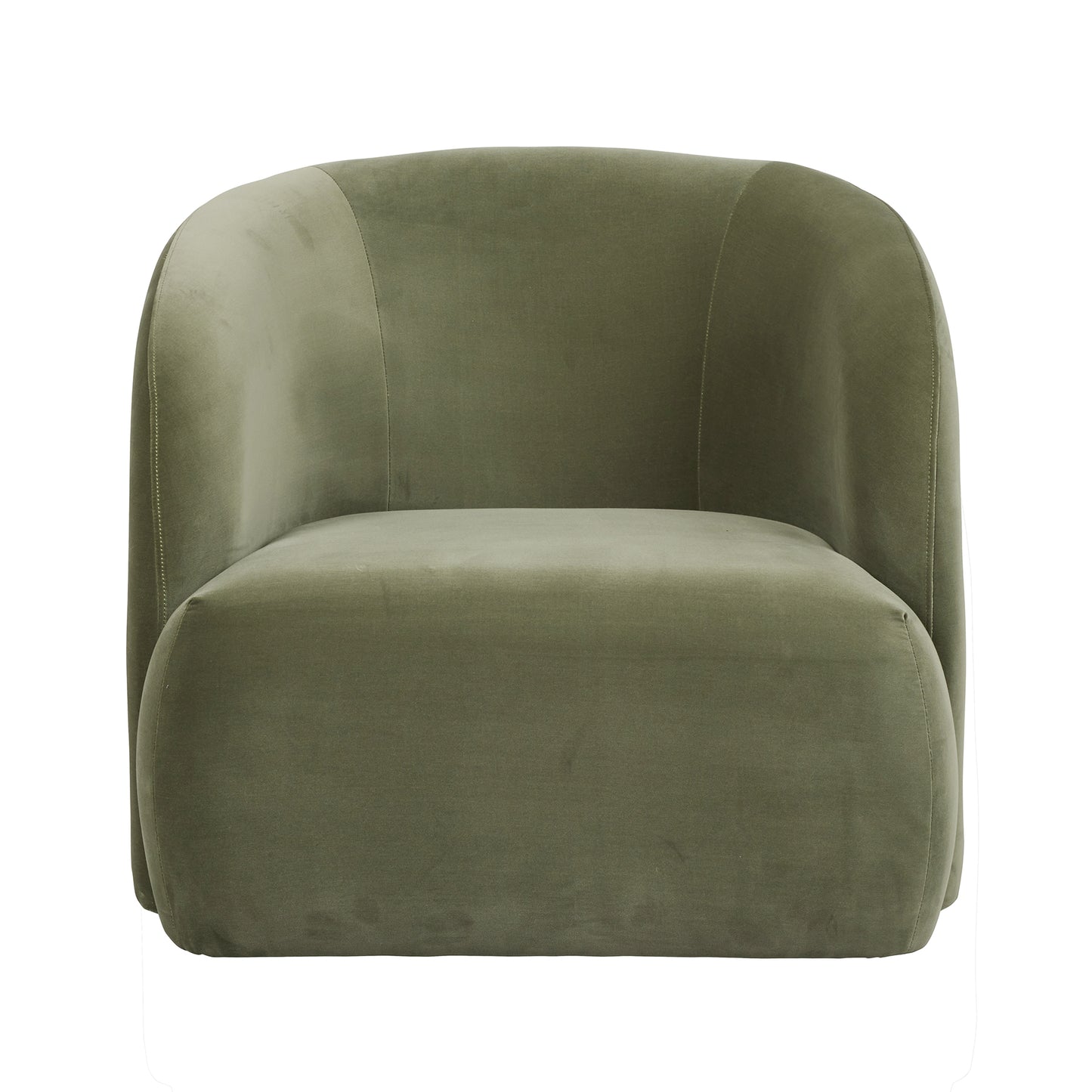Kennedy Beckett velvet armchair olive green