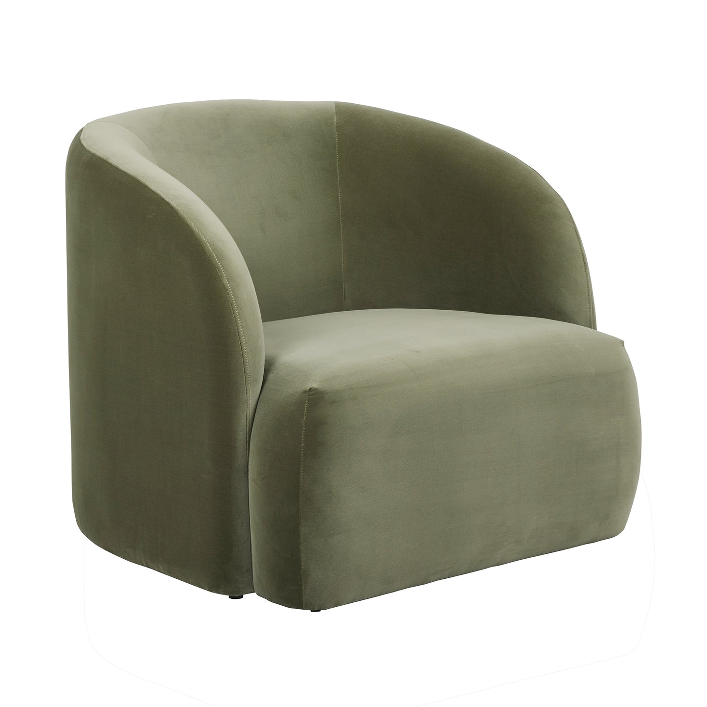 Kennedy Beckett velvet armchair olive green