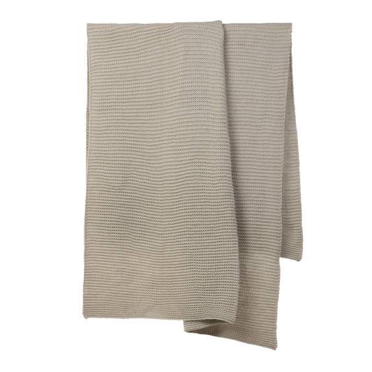 Wool Purl knit throw 140 x 180cm bone