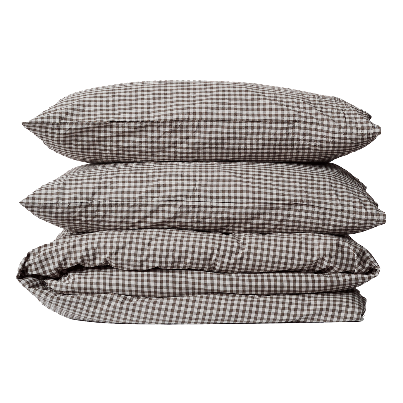 Gingham organic cotton duvet cocoa