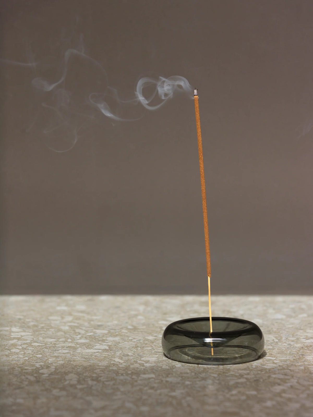 Glass incense holder grey
