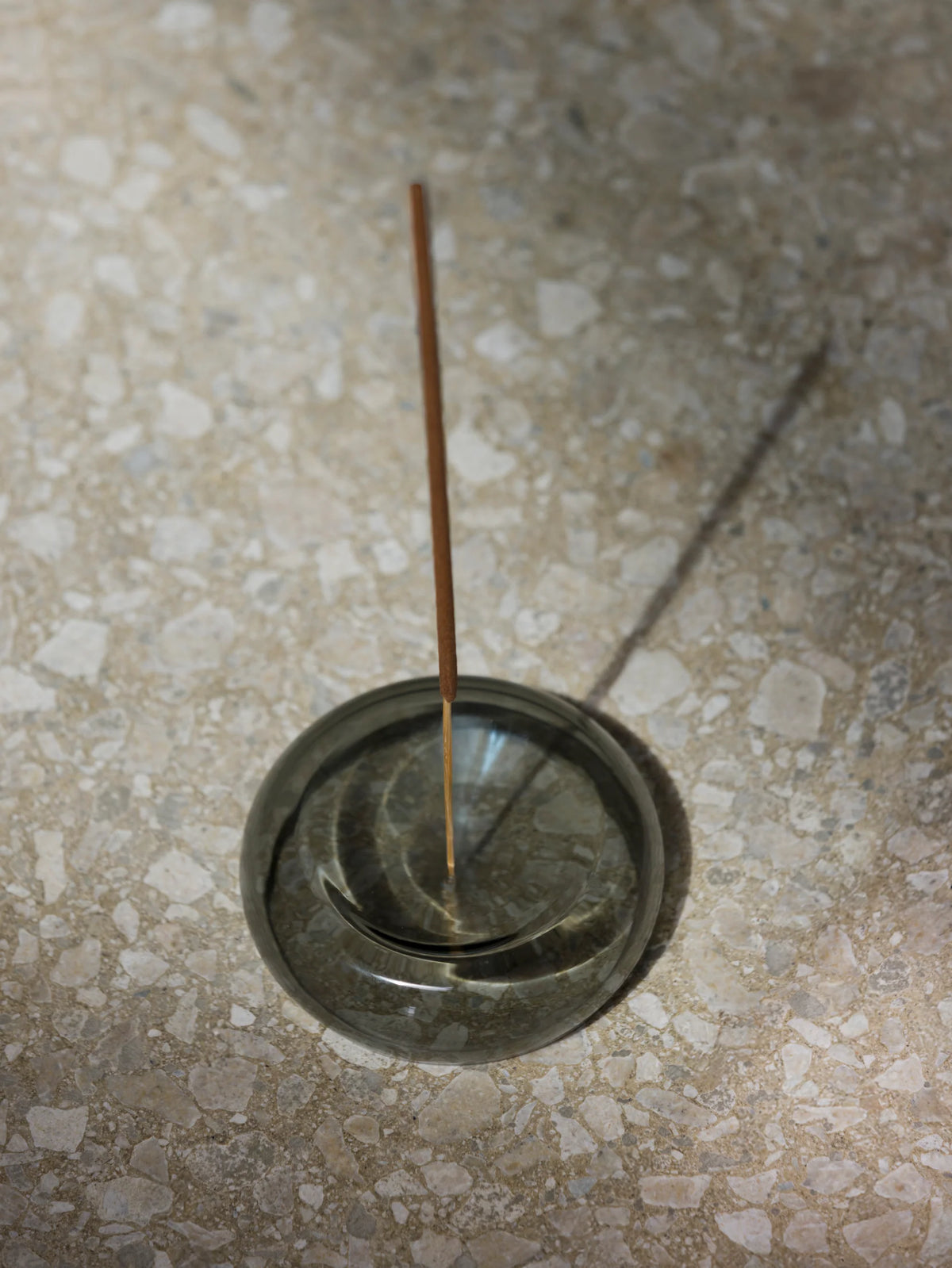 Glass incense holder grey