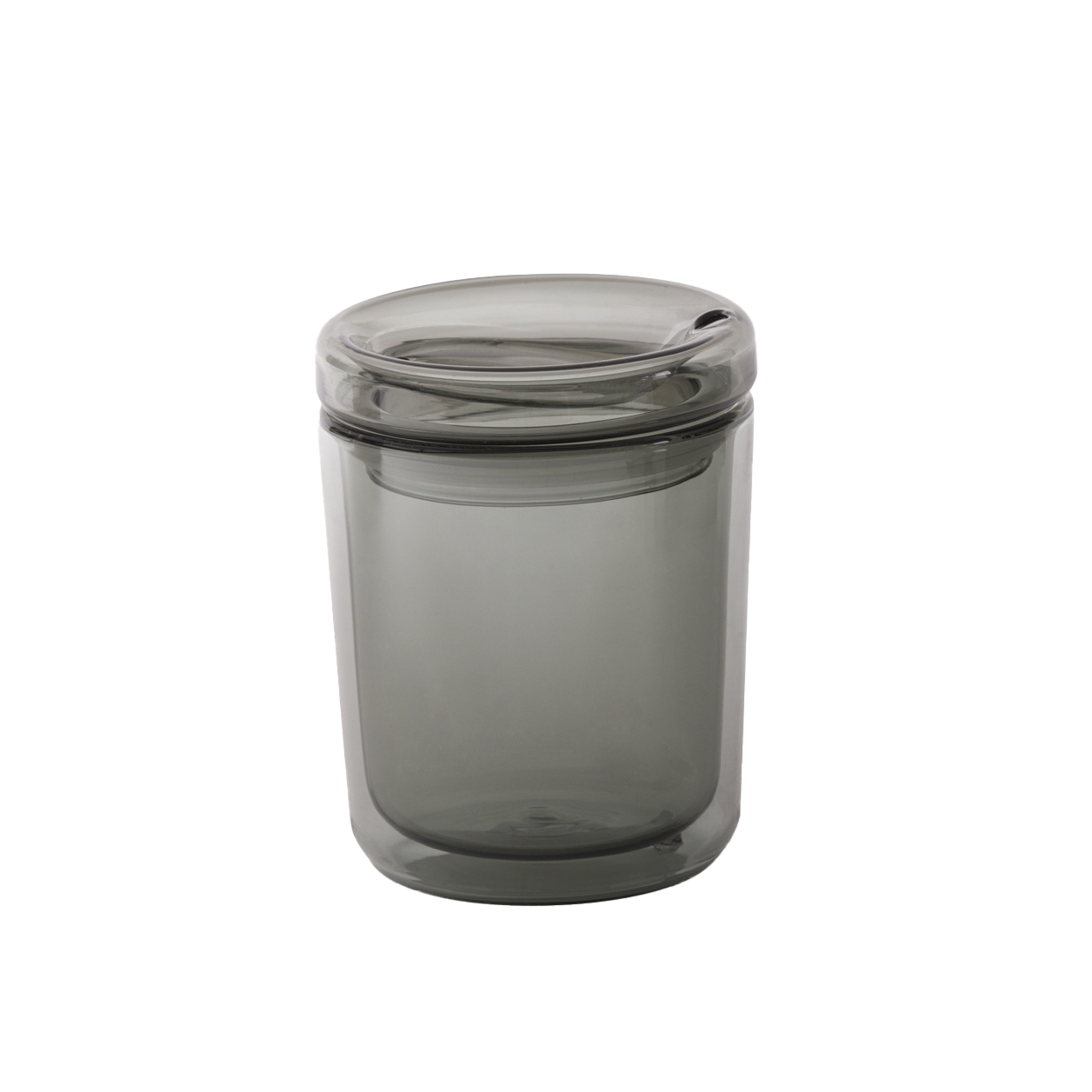 Glass travel cup charcoal
