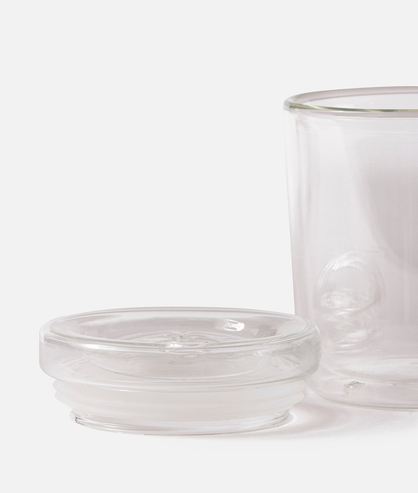 Glass travel cup clear