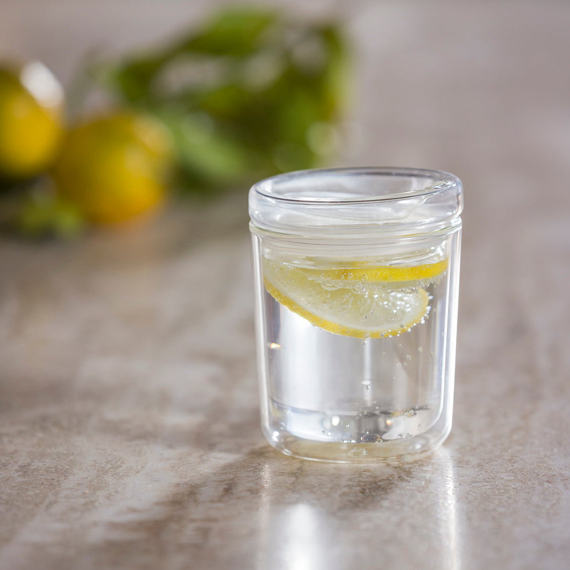 Glass travel cup clear