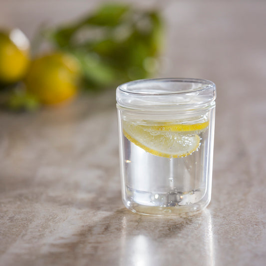 Glass travel cup clear