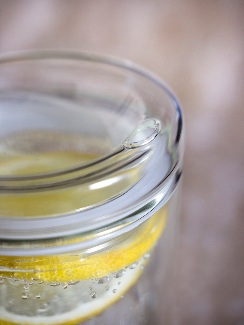 Glass travel cup clear