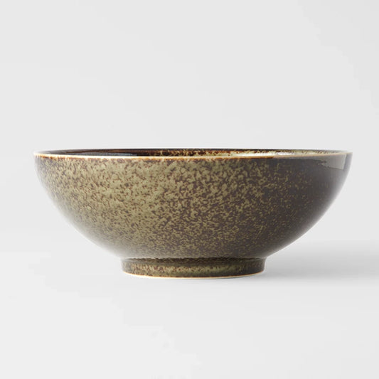 Glossy U-shaped bowl 21cm sage