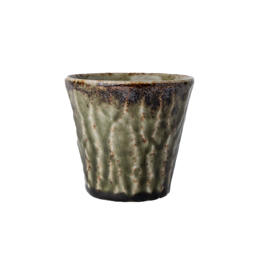 Glossy sage ribbed cup