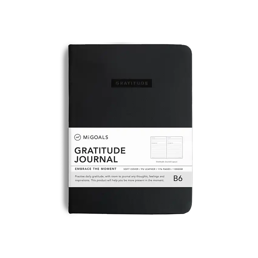 Gratitude soft cover journal black B6