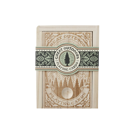 Great Outdoors playing cards in wooden box