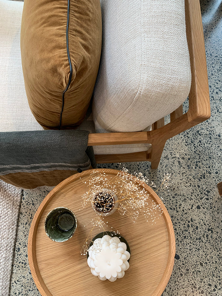 Cotton velvet cushion cover 50cm walnut