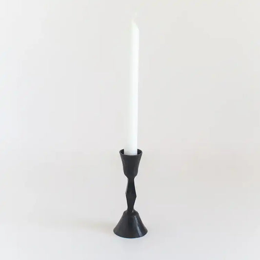 Hand-forged diamante candle holder black 13cm