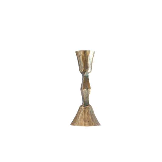 Hand-forged candle holder brass finish 13cm
