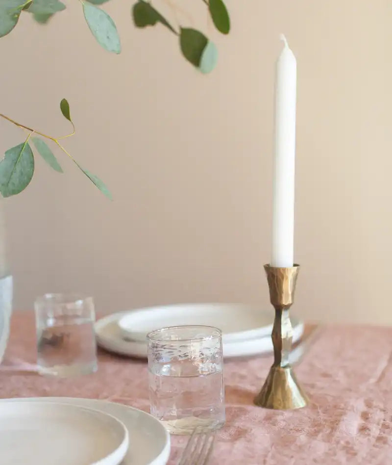 Hand-forged candleholder brass finish 13cm