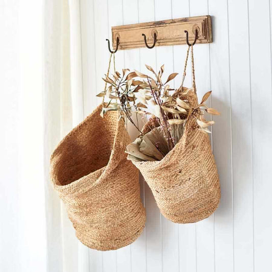 Handwoven hanging jute bag