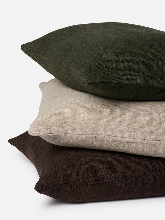 Heavy linen cushion cover ivy 55cm