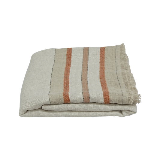 Herringbone striped throw 130 x 170cm