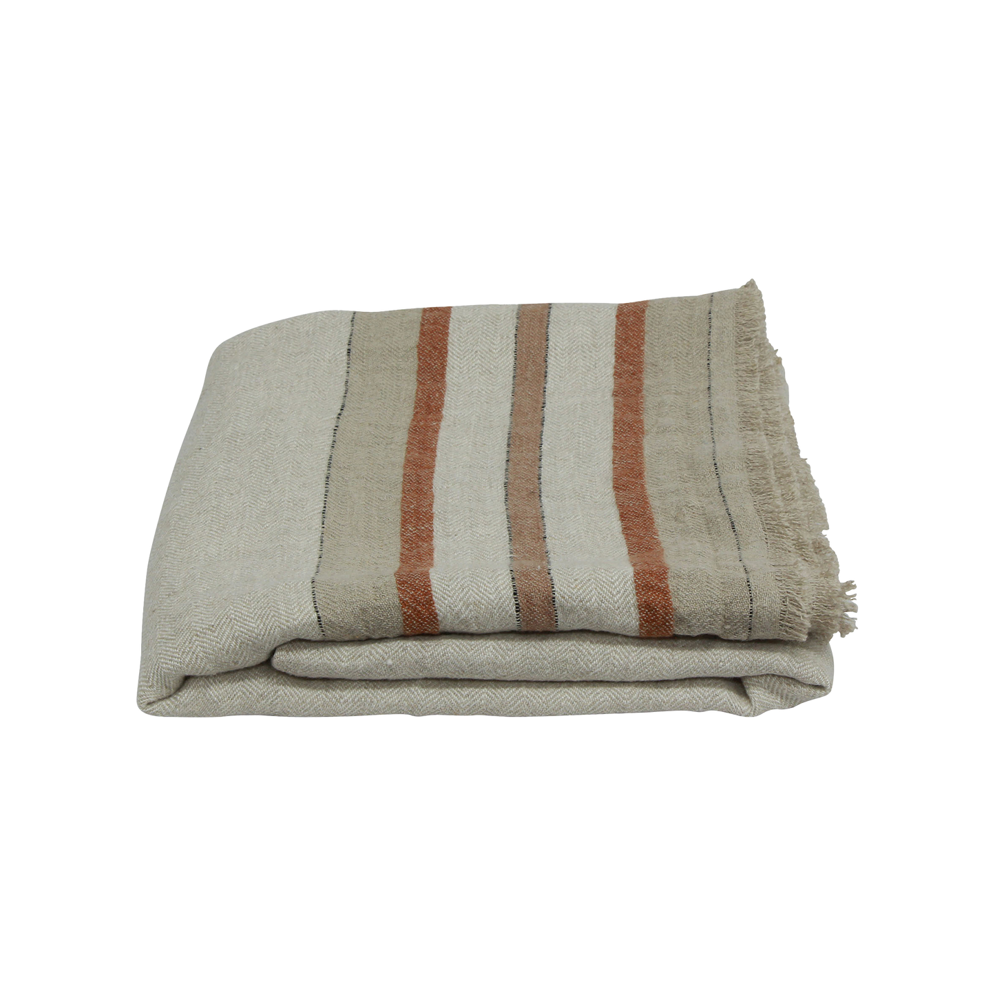 Herringbone striped throw 130 x 170cm