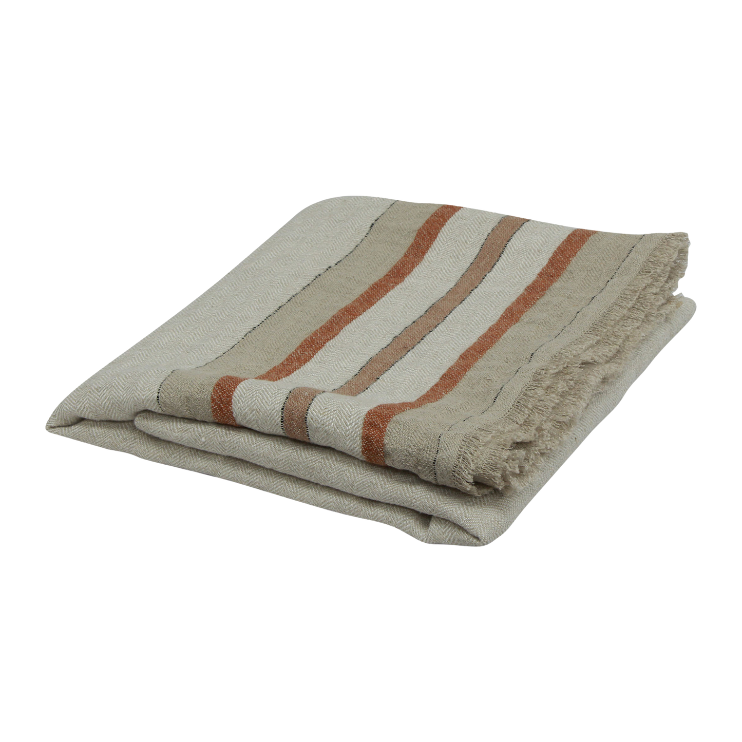 Herringbone striped throw 130 x 170cm