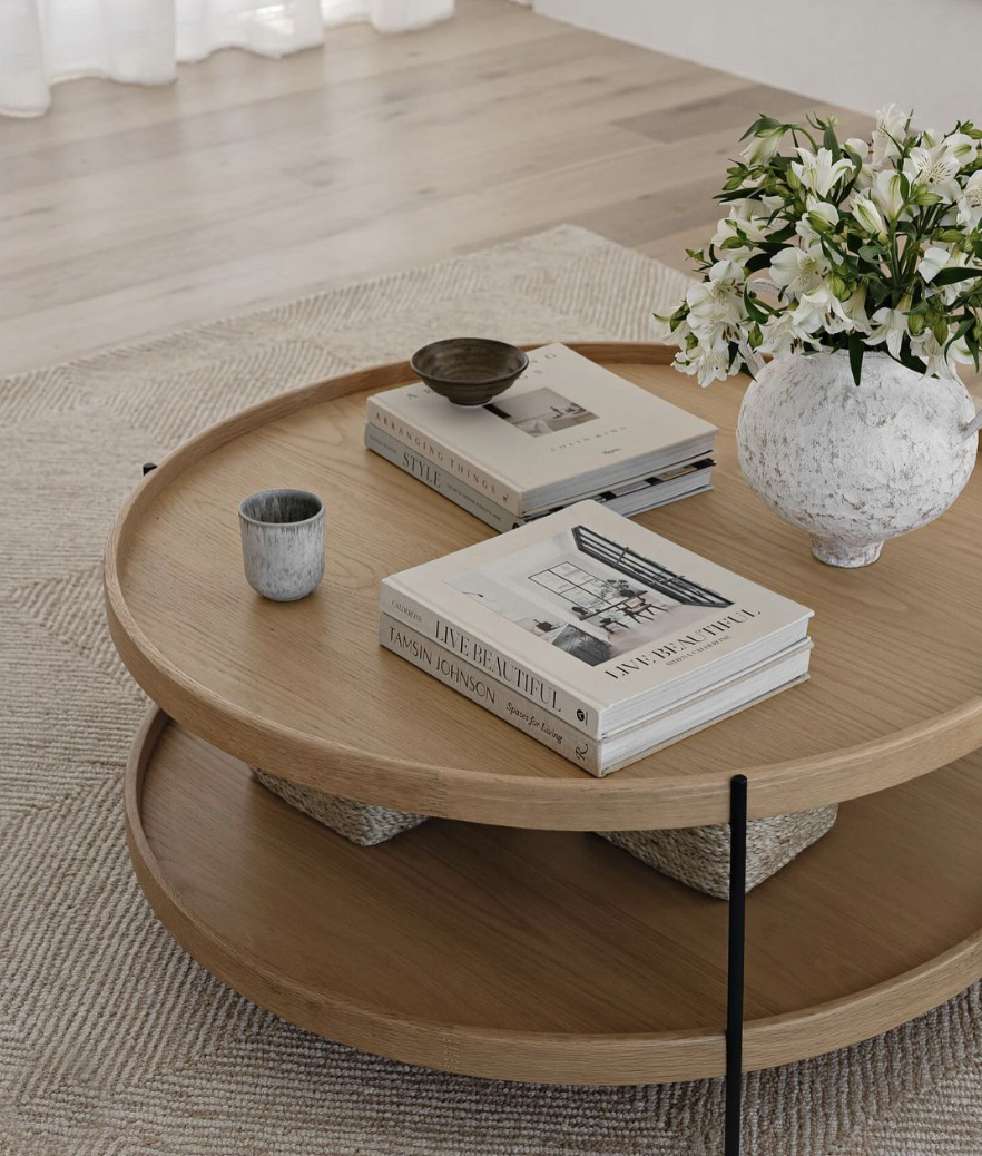 Norse two-tier oak coffee table 90cm natural