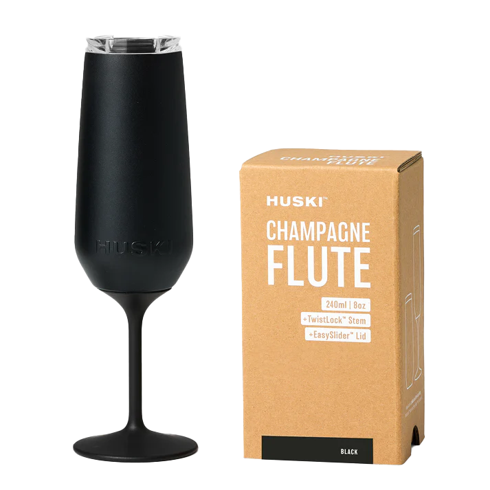 Huski champagne flute black 240ml