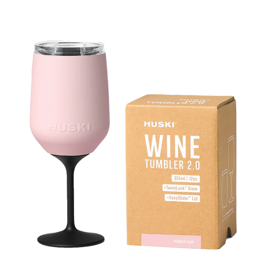 Huski stemmed wine tumbler pink 355ml