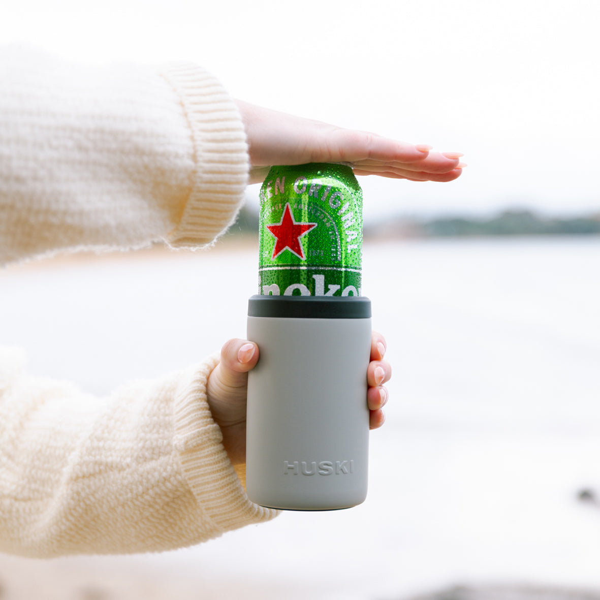 Huski beer cooler stone grey