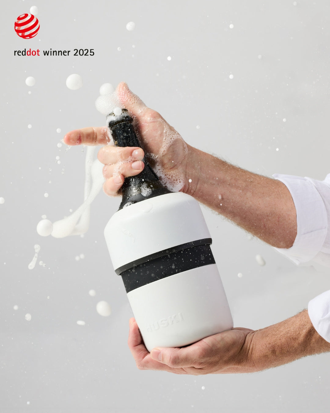 Huski champagne cooler including stopper stone grey