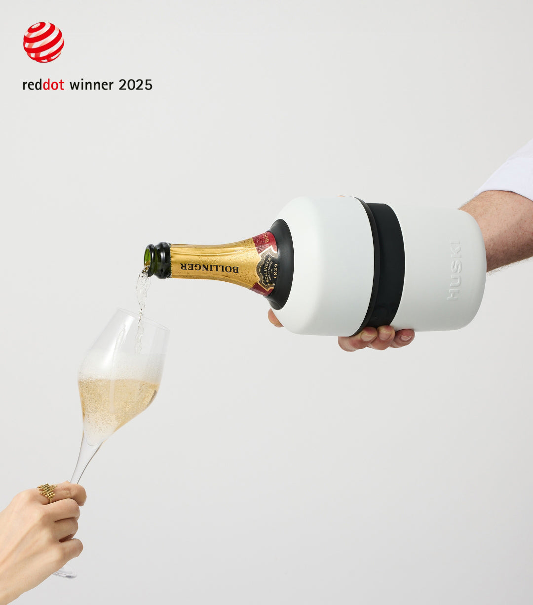 Huski champagne cooler including stopper stone grey