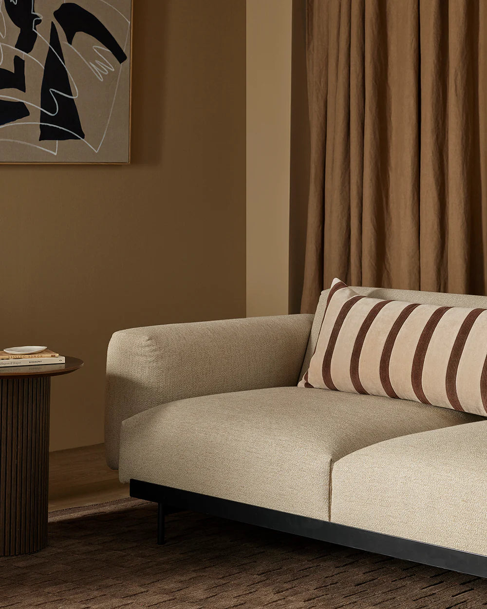 Huxley cushion cover 90cm chocolate stripe