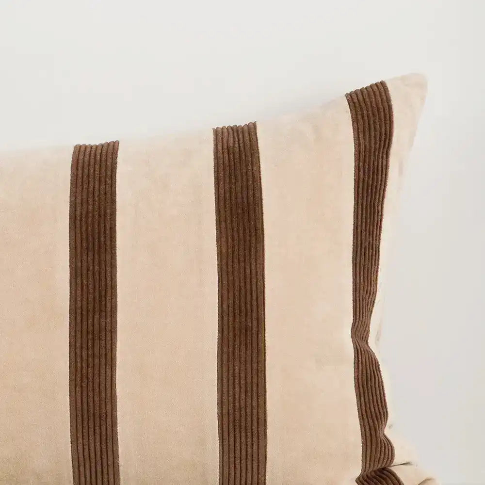 Huxley cushion cover 90cm chocolate stripe