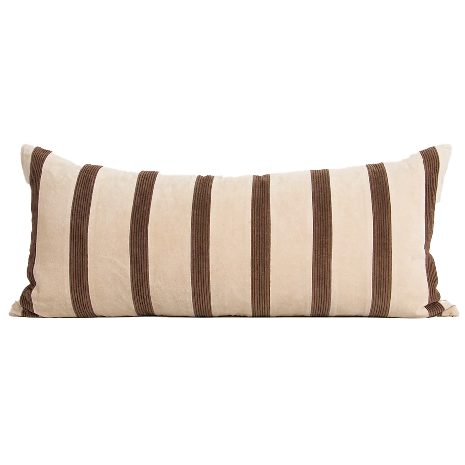 Huxley cushion cover 90cm chocolate stripe