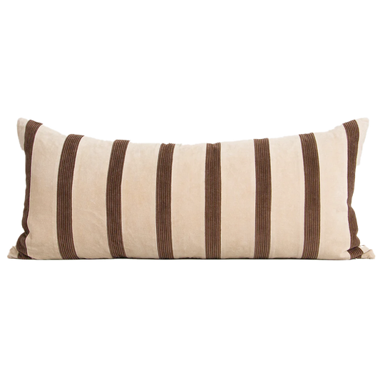 Huxley cushion cover 90cm chocolate stripe