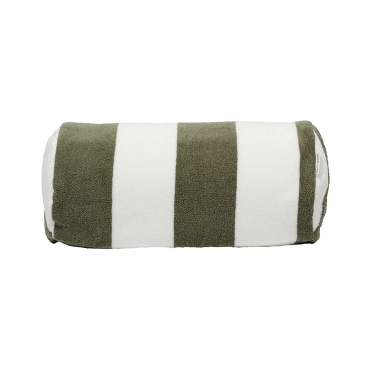 SunnyLife inflatable beach pillow olive stripe