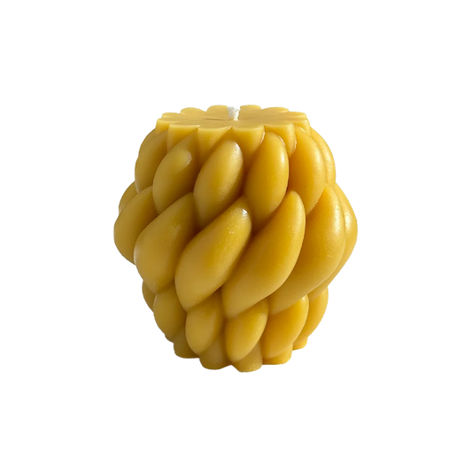 NZ made sculptural knot beeswax candle